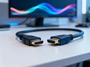 Zbliżenie na układ Bluetooth na płycie głównej laptopa z cyfrową wizualizacją połączenia bezprzewodowego w tle.