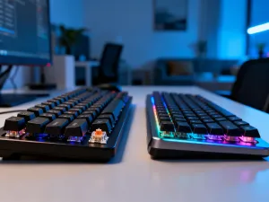 Porównanie kontrolerów Hori Split Pad Pro i Compact leżących obok siebie na drewnianym biurku.