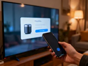 Pilot Samsung Smart Control leżący na stole warsztatowym obok zestawu precyzyjnych śrubokrętów gotowych do demontażu.
