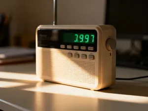 Smartfon zamontowany na statywie, połączony cyfrowo z monitorem komputera, ilustrujący proces konfiguracji kamery IP.